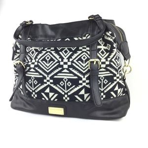 Madden Girl tribal black and white vegan leather